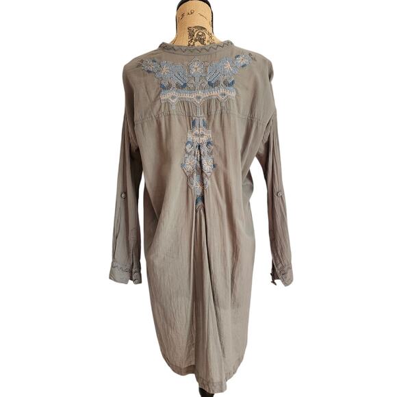 Biya Johnny Was Bohemian Embroidered Blue/Gray Tunic Womens Sz S - Picture 2 of 9